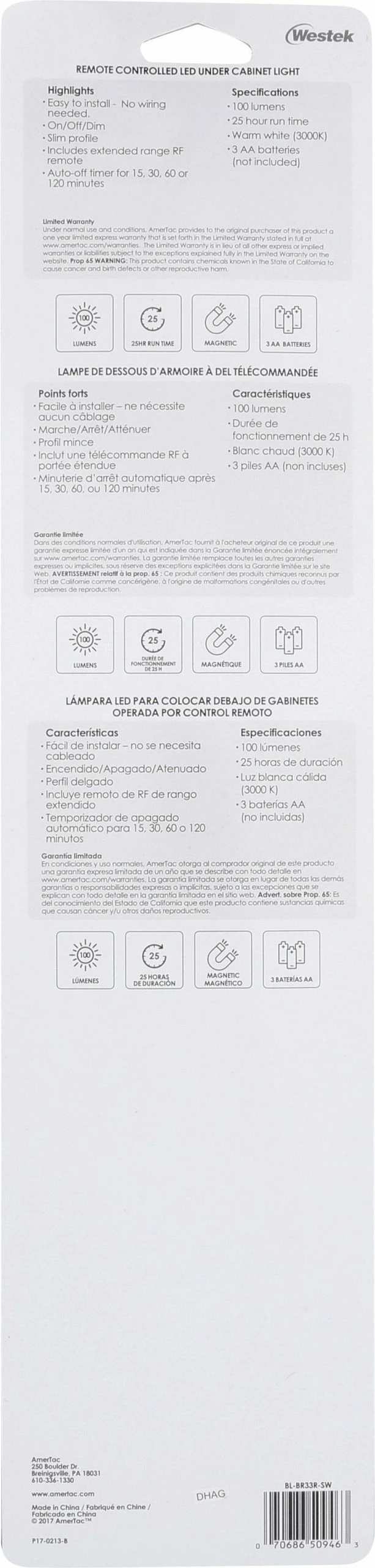 Deals π Westek Bria LED Bar Light With RF Remote | BL-BR33R-SW π 9 Westek Bria LED Bar Light With RF Remote | BL-BR33R-SW