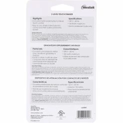 Westek Light Controls Indoor Screw-In 3-Level Touch Dimmer | 6603BC