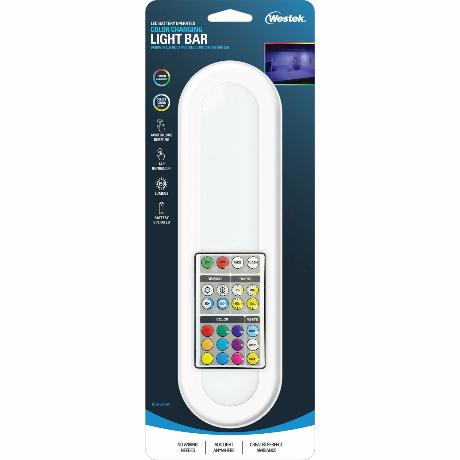 Promo π Westek Color-Changing Adjustable White Light Bar | BL-BCLR-W Battery Operated Lights β 7 Westek Color-Changing Adjustable White Light Bar | BL-BCLR-W Battery Operated Lights