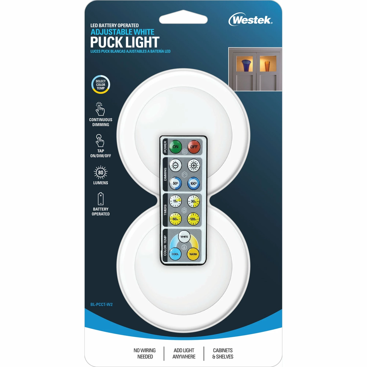 Promo ✔️ Westek Battery Operated Lights Adjustable White Puck Light - 2PK, 3PK, 6PK | BL-PCCT-W2, BL-PCCT-W3, BL-PCCT-W6 ✨ 11 Westek Battery Operated Lights Adjustable White Puck Light - 2PK, 3PK, 6PK | BL-PCCT-W2, BL-PCCT-W3, BL-PCCT-W6