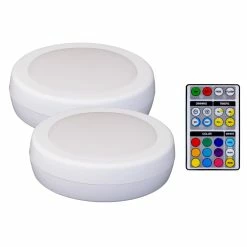 Westek Color-Changing Adjustable White Puck Light - 2PK, 3PK| BL-PCLR-W2, BL-PCLR-W3 Battery Operated Lights