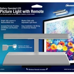 New π₯ Westek 8" LED Picture Light - Satin Nickel | BL-PL8-N Battery Operated Lights β€οΈ 38 Westek 8