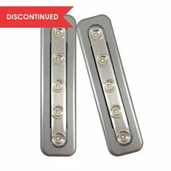 Amerelle Battery Operated Lights LED Mini Task Bars, Silver - 2 Pack | 71187CC