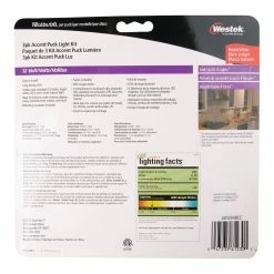 Westek LED Under Cabinet Puck Light, Starter Kit (3pk) | LED33HBCC Under Cabinet Lighting