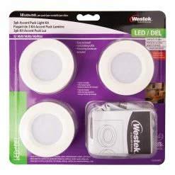 Westek LED Under Cabinet Puck Light, Starter Kit (3pk) | LED33HBCC Under Cabinet Lighting
