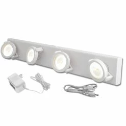 Westek Battery Operated Lights LED Under Cabinet Track Light W/ Battery Backup - White | LPL704WAC