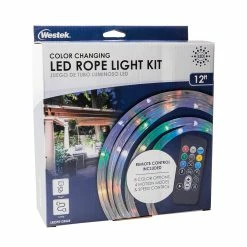 Westek Under Cabinet Lighting Indoor/Outdoor LED Color Changing Rope Light Kit 12' | LROPE12RGB