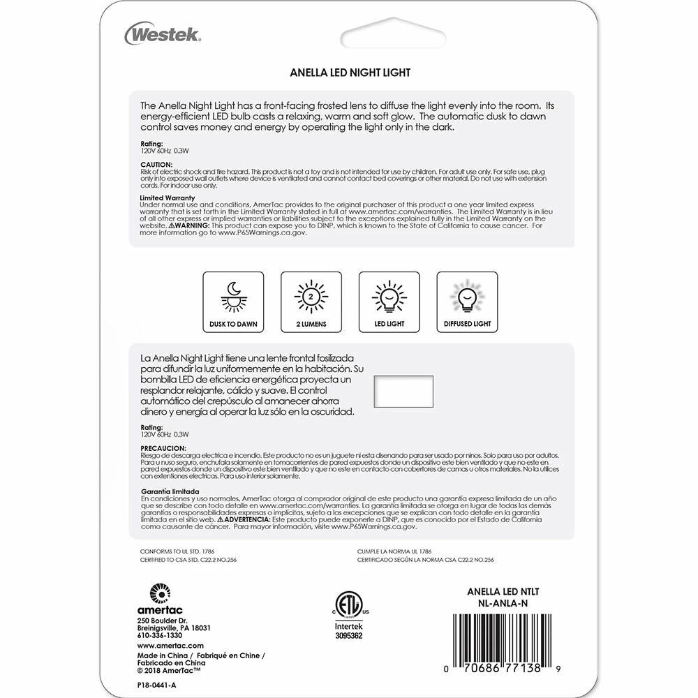 Best Sale βοΈ Westek Anella Sconce LED Night Light | NL-ANLA-N π€© 4 Westek Anella Sconce LED Night Light | NL-ANLA-N