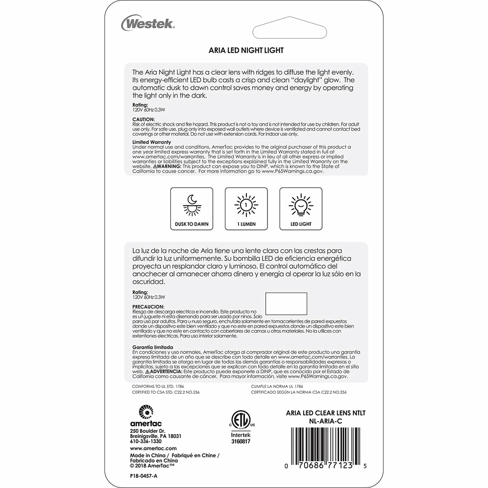 Best Pirce β Westek Aria LED Clear Night Light | NL-ARIA-C, NL-ARIA-C2, NL-ARIA-C4 Night Lights π 5 Westek Aria LED Clear Night Light | NL-ARIA-C, NL-ARIA-C2, NL-ARIA-C4 Night Lights