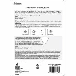 Westek Night Lights Cube Dual USB Outlet LED Night Light | NL-CUBE-W