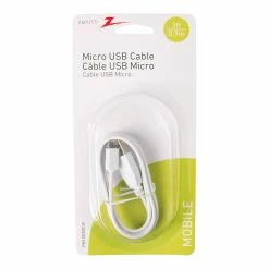 Zenith Consumer Electronics Micro-B To USB Cable, White | PM1003MCW, PM1006MCW