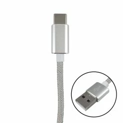 Zenith Braided USB C To USB Cable, Silver | PM1003UCBW, PM1006UCBW Consumer Electronics