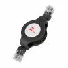 Zenith Retractable CAT 5e RJ45 Network Cable, Black, 30" | PN1003REB