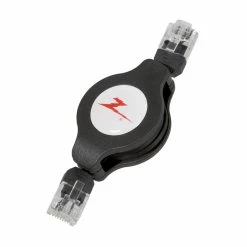 Zenith Retractable CAT 5e RJ45 Network Cable, Black, 30" | PN1003REB