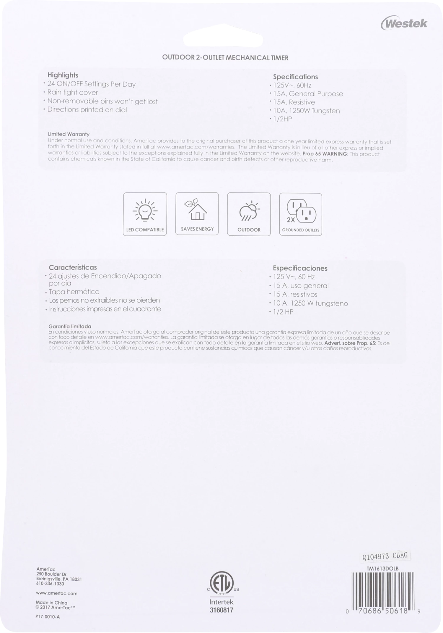 Budget π Westek Outdoor Mechanical Timer 2-Outlet Grounded | TM1613 π₯° 10 Westek Outdoor Mechanical Timer 2-Outlet Grounded | TM1613