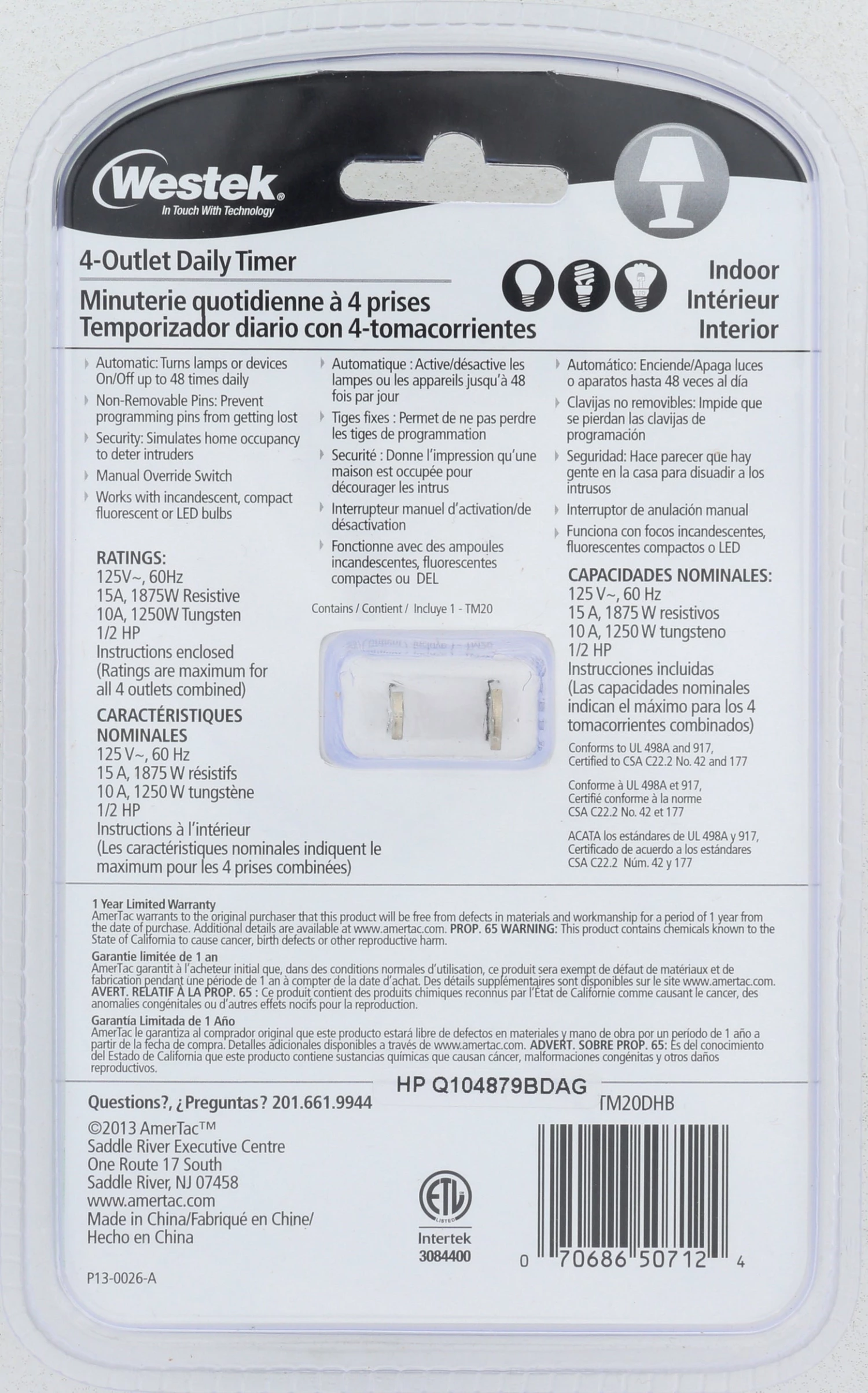 Top 10 π― Westek Timers Indoor Mechanical Daily Timer 4 - Outlet, Polarized, White | TM20DHB π 8 Westek Timers Indoor Mechanical Daily Timer 4 - Outlet, Polarized, White | TM20DHB