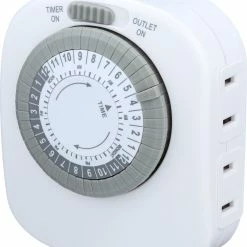 Westek Timers Indoor Mechanical Daily Timer 4 - Outlet, Polarized, White | TM20DHB