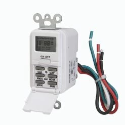 Westek Indoor Wire-In Weekly Digital Wall Switch Timer, 120V | TMDW10