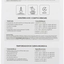 Westek Indoor Wire-In Spring Wound Countdown Timers, White | TMSW15MW, TMSW30MW, TMSW60MW
