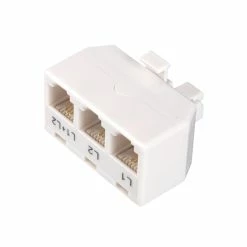 Zenith Telephone Triplex Jack, White | TS1001SPJ2LW