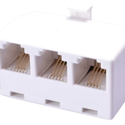 Zenith Telephone Triplex Jack, White | TS1001SPJ3W