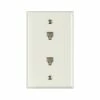 Zenith Flush Mount Dual Telephone Wallplate, White | TW1002DW Consumer Electronics