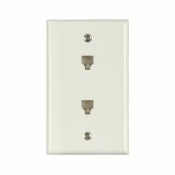 Zenith Flush Mount Dual Telephone Wallplate, White | TW1002DW Consumer Electronics