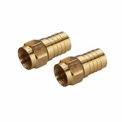 Zenith Consumer Electronics Weatherproof Crimp On F Connectors, 2 Pack | VA1002RG6WC