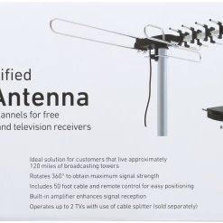 AmerTac Consumer Electronics Outdoor Rotating Passive HDTV Antenna-120 Miles | VN1ANORA120