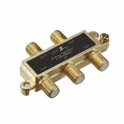 Zenith 4 Way Coax Splitter | VS1001SP4W Consumer Electronics