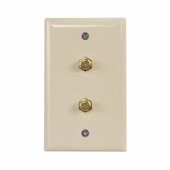 Zenith Consumer Electronics Dual Coax Wallplate, Almond | VW1001WJ2A