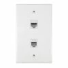 Zenith Consumer Electronics Flush Mount Ethernet & Phone Wallplate, White | VW6ERJ11W