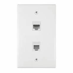 Zenith Consumer Electronics Flush Mount Ethernet & Phone Wallplate, White | VW6ERJ11W